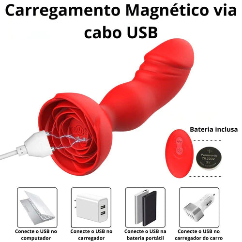 Plug e Vibrador Vênus 10 Modos - Prazer de Luxo