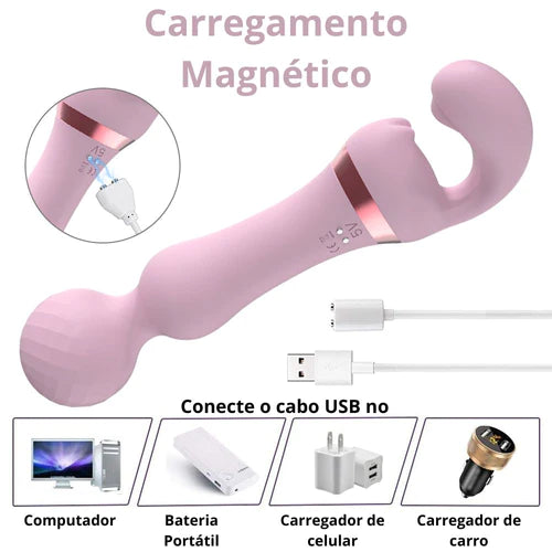 Vibrador Varinha Estimuladora de Clitoris e Ponto G - Prazer de Luxo